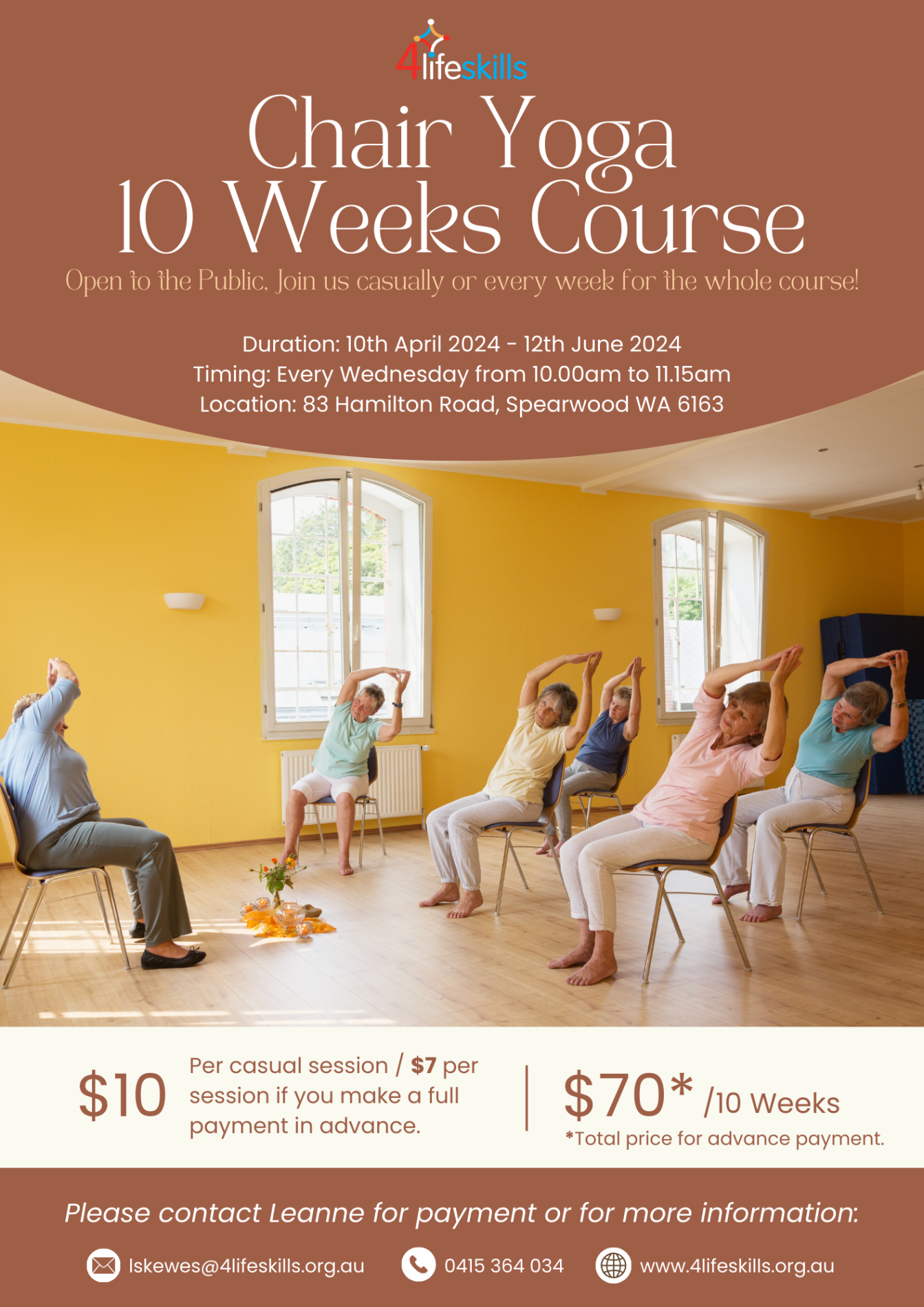 10 Week Course Chair Yoga Spearwood - 4lifeskills